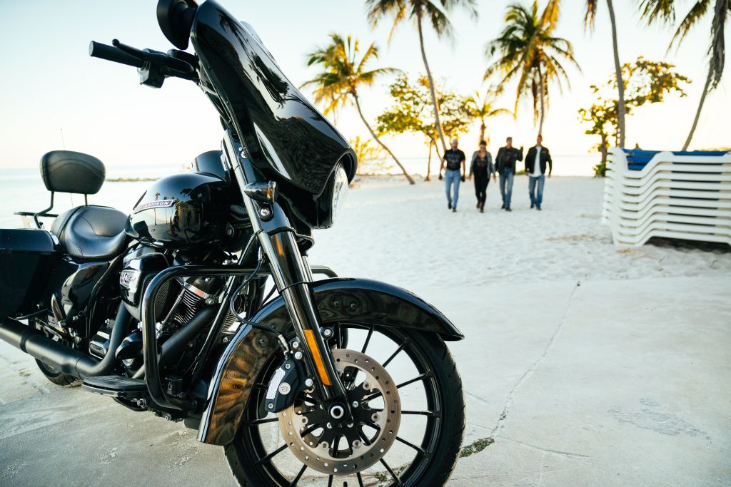 Harley am Srand Florida Motorrad Tour USA
